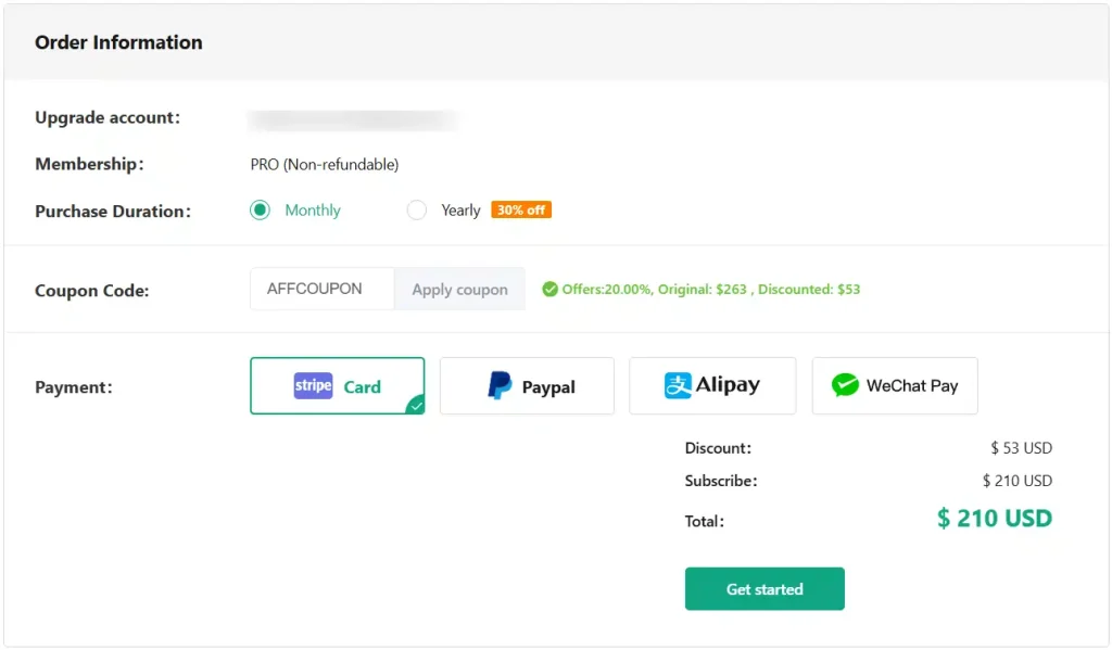 PiPiADS - Complete Payment