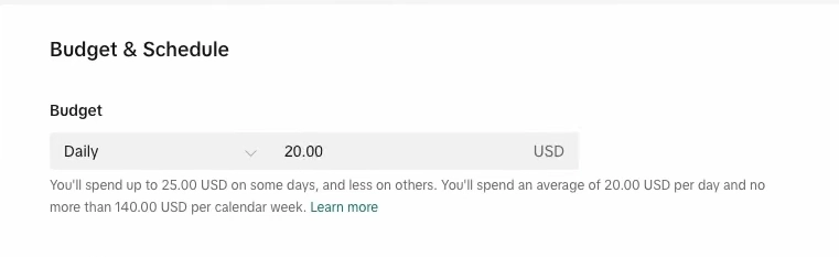 Setting TikTok Ad Budget & Schedule
