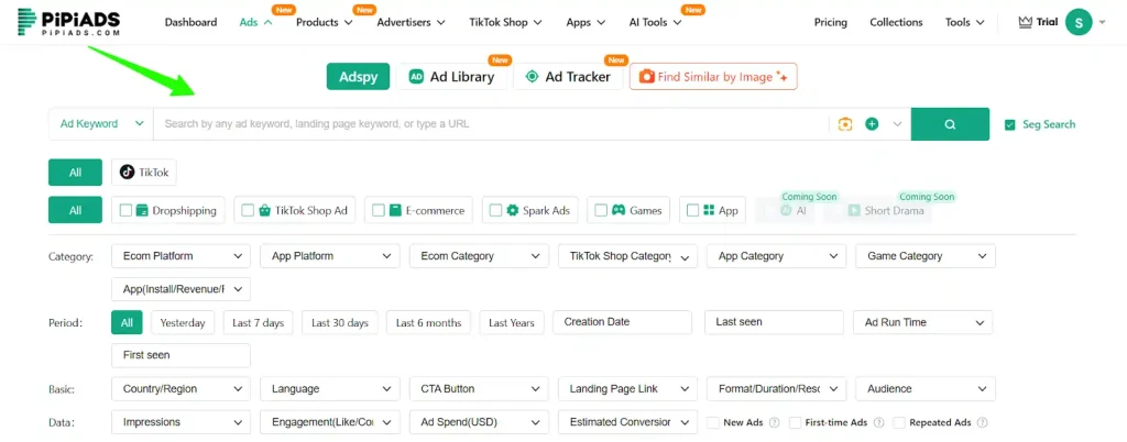 PiPiADS - Search the Ads Library