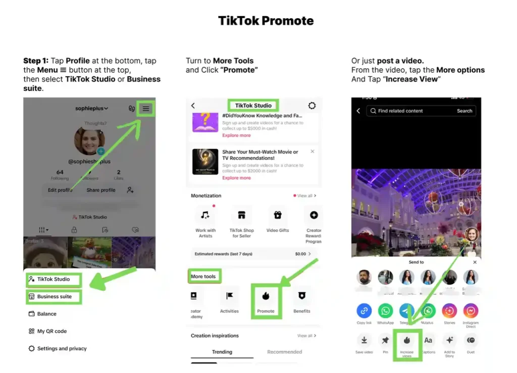 TikTok Promote - Access the Promote Tool