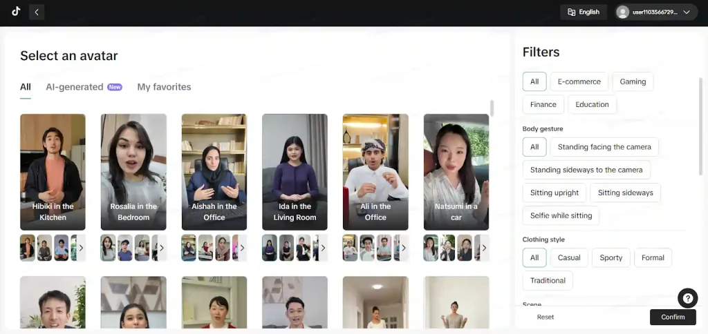 TikTok Symphony Creative Studio- AI Avatars