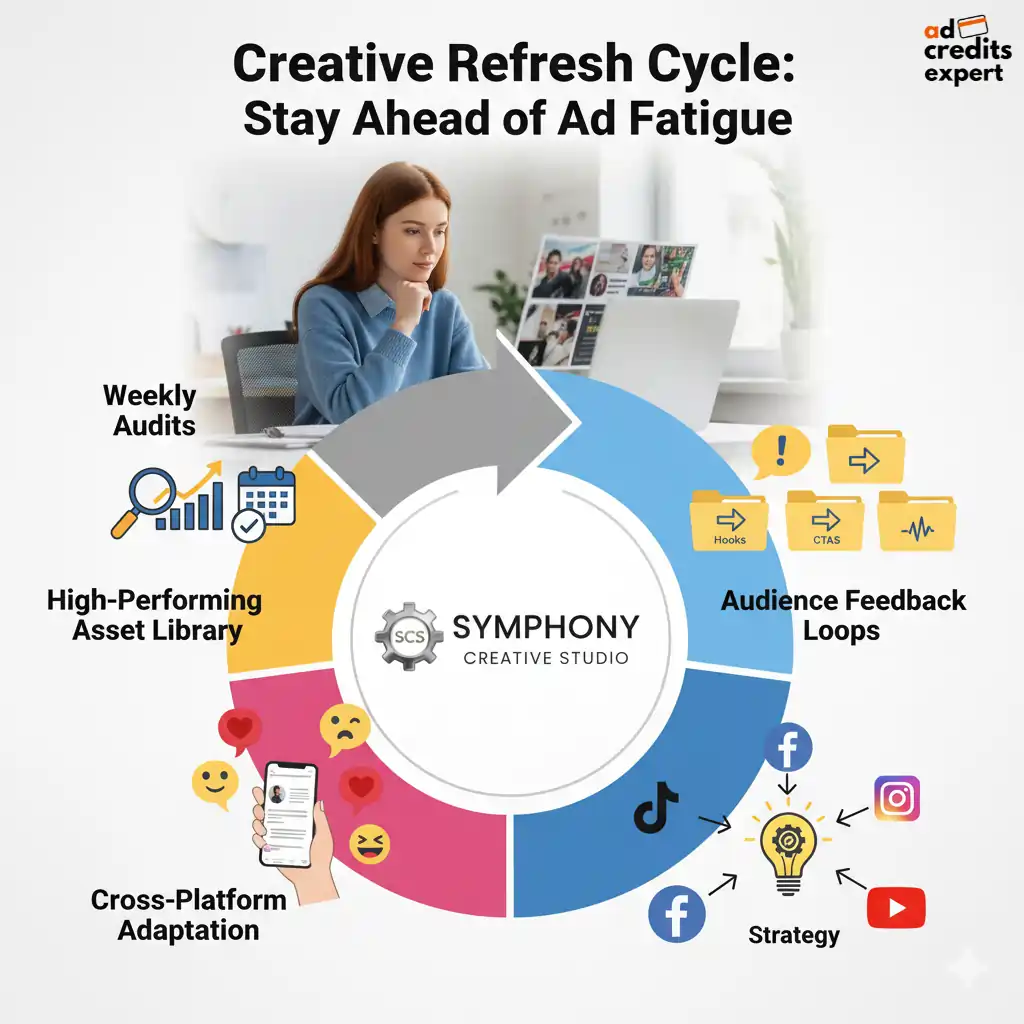 Workflow implementation tips to avoid ad creative fatigue