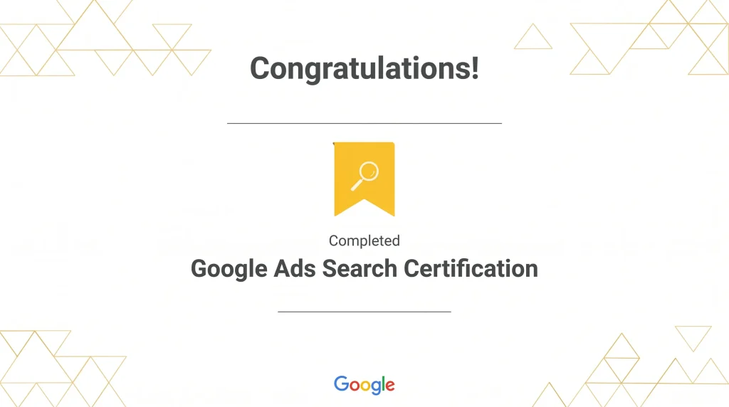 Google Ads Certification - Sample Image