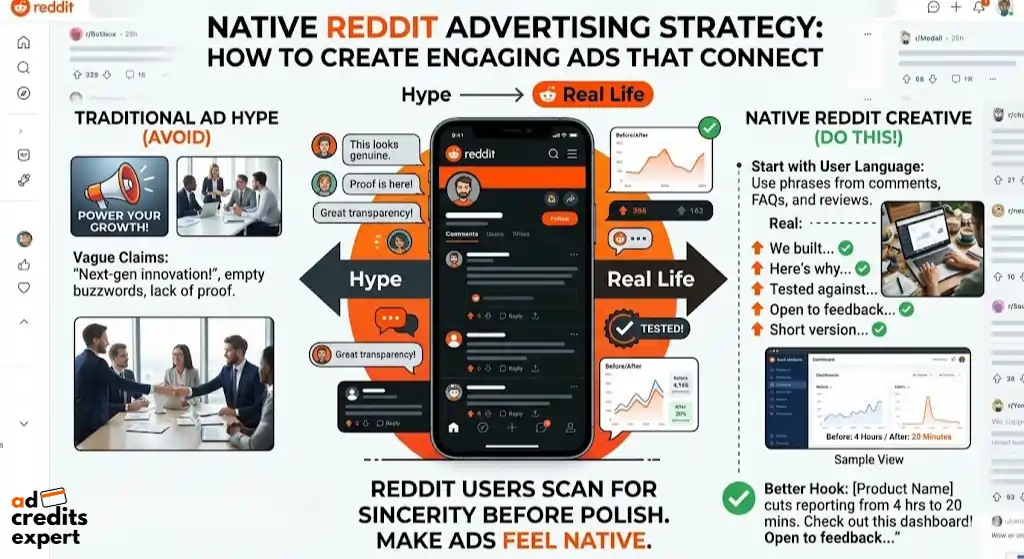 Native Reddit ad with real proof