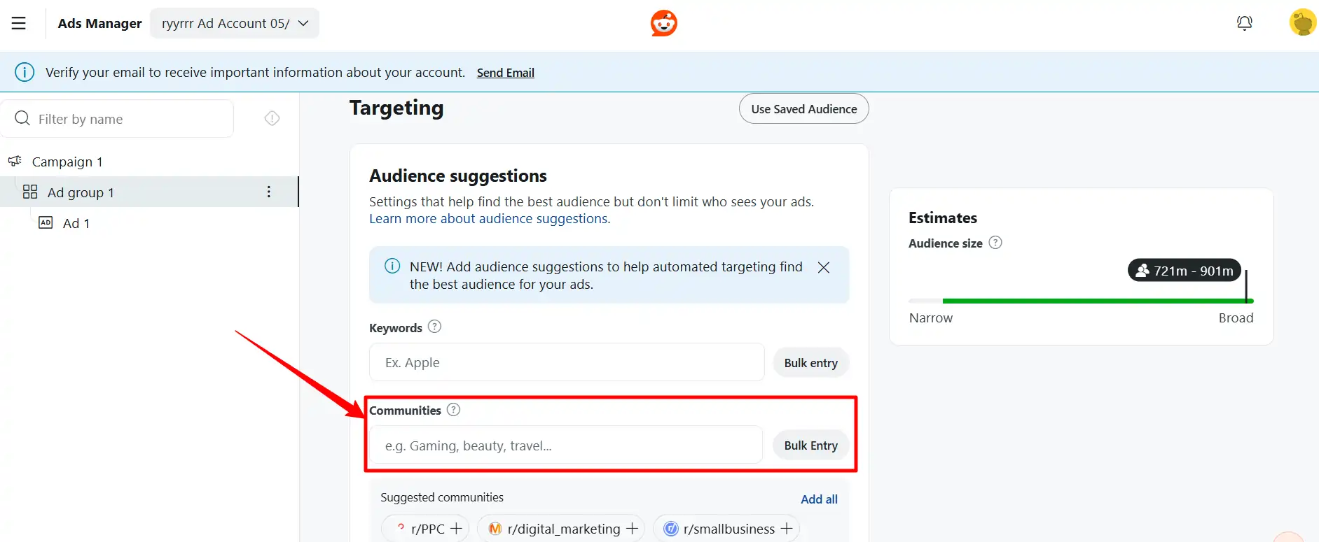 Reddit Ads Community Targeting
