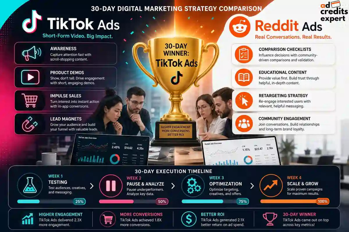 TikTok and Reddit ad strategy funnel overview