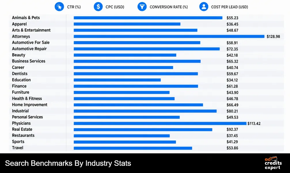 Search Benchmarks By Industry Stats