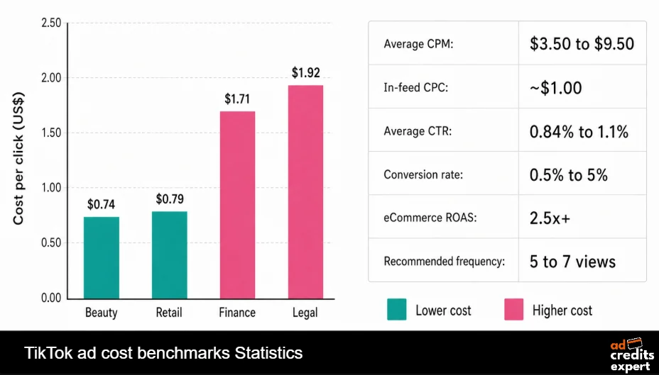 TikTok ad cost benchmarks Statistics