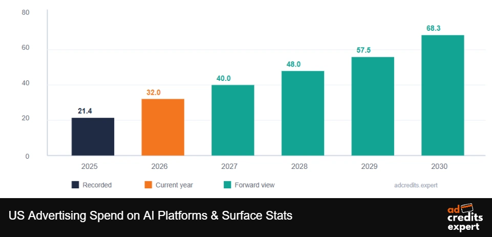 US Advertising Spend on AI Platforms & Surface Stats 