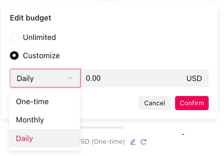 Set a Budget in TikTok ads